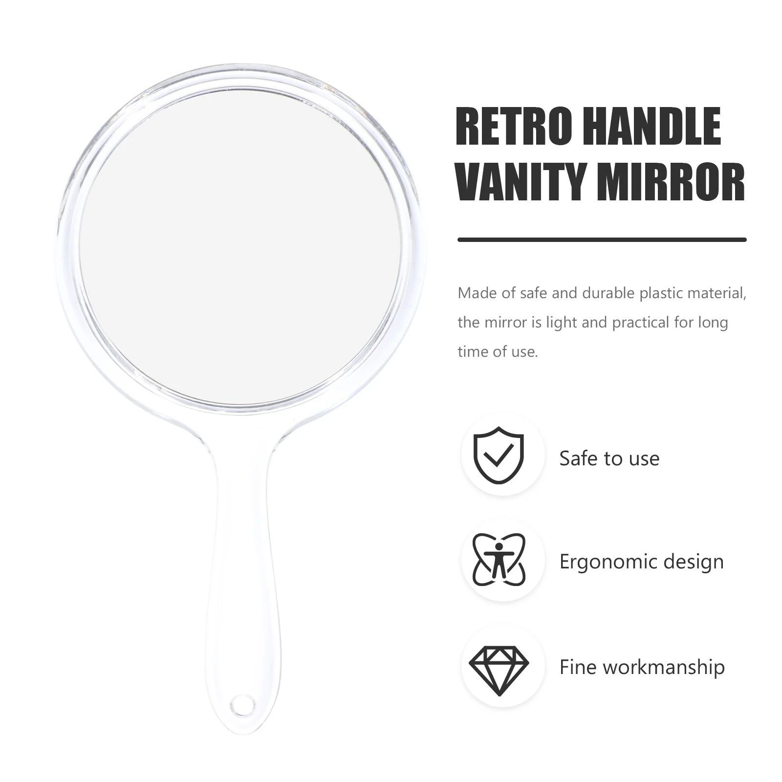 Specchio portatile creativo per donna Specchio per trucco portatile in plastica sicura Design compatto Regalo ideale per truccatori Uso in viaggio