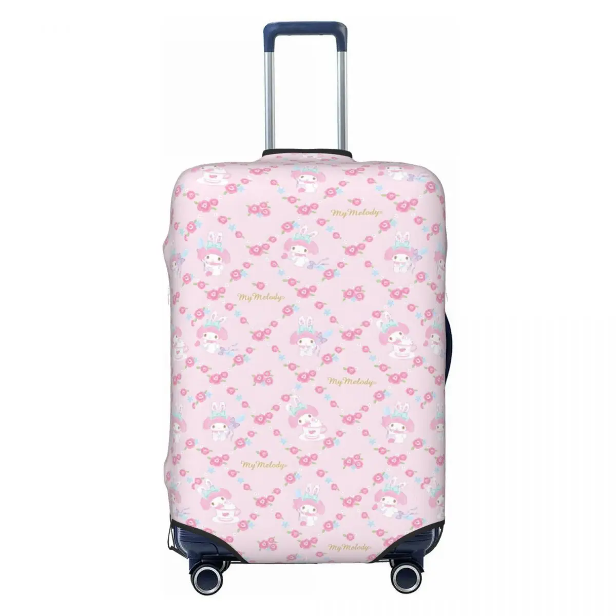 Funda protectora personalizada para equipaje con melodía rosa, diseño elástico Kawaii, fundas para maletas de viaje con película de dibujos animados