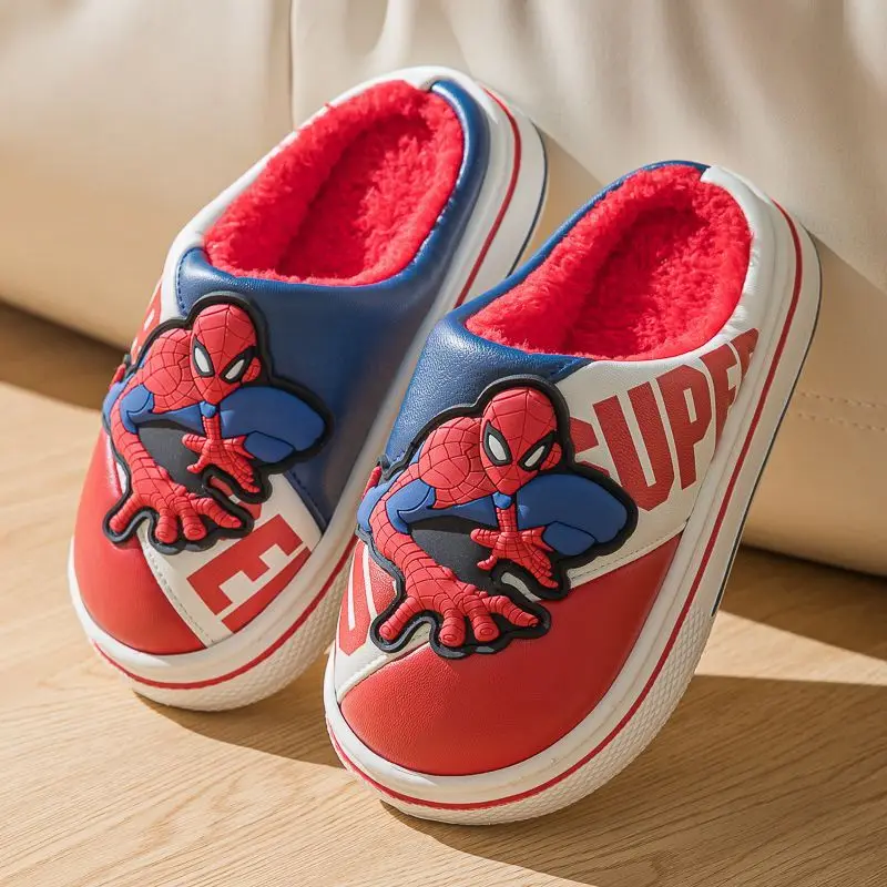 Marvel Spiderman cute children's comfortable, soft, non-slip, wear-resistant, cool and stylish anime warm home cotton slippers