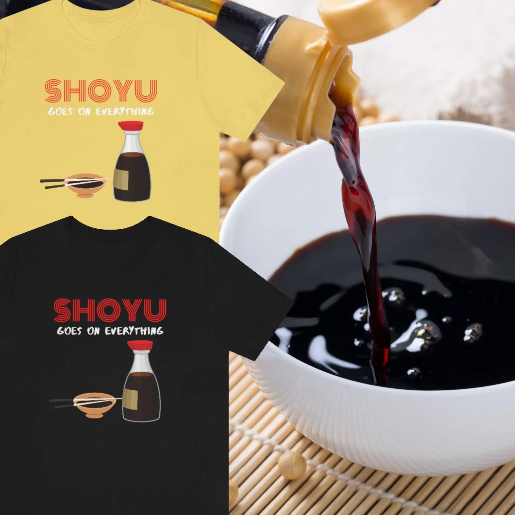 Shoyu va en todo camiseta salsa de soja amor Hawaii estilo hawaiano recuerdos de coco