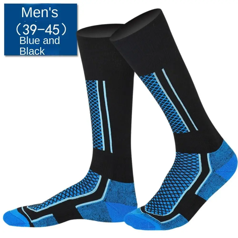 1 Pair of Cotton Blend Ski Socks Warm Breathable Long Tube Hiking Socks Easy Care Durable High Tube Towel Socks Running