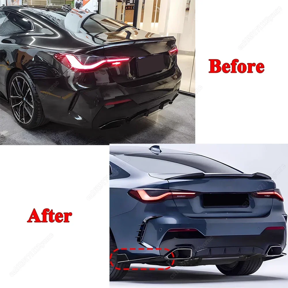 Per BMW Serie 4 G22 Coupe G23 Convertible M-Sport 2020-2024 + Auto Paraurti Posteriore Labbro Lato Diffusore Spoiler Splitter Bodykits Tuning