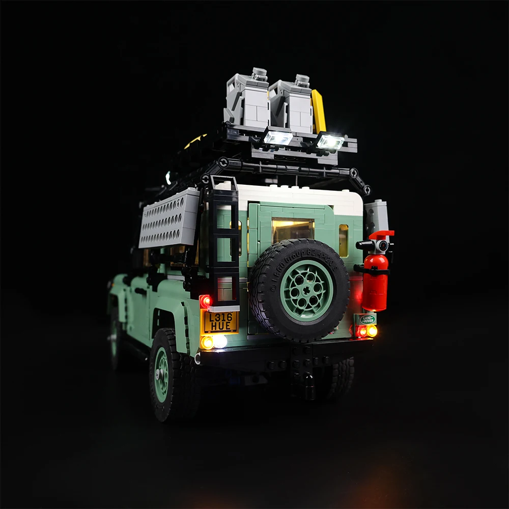 EASYLITE LED Light Set For Technicial Land Rover Classic Defender 90 10317 Car Blocks Bricks Only Lighting Kit Not Include Model