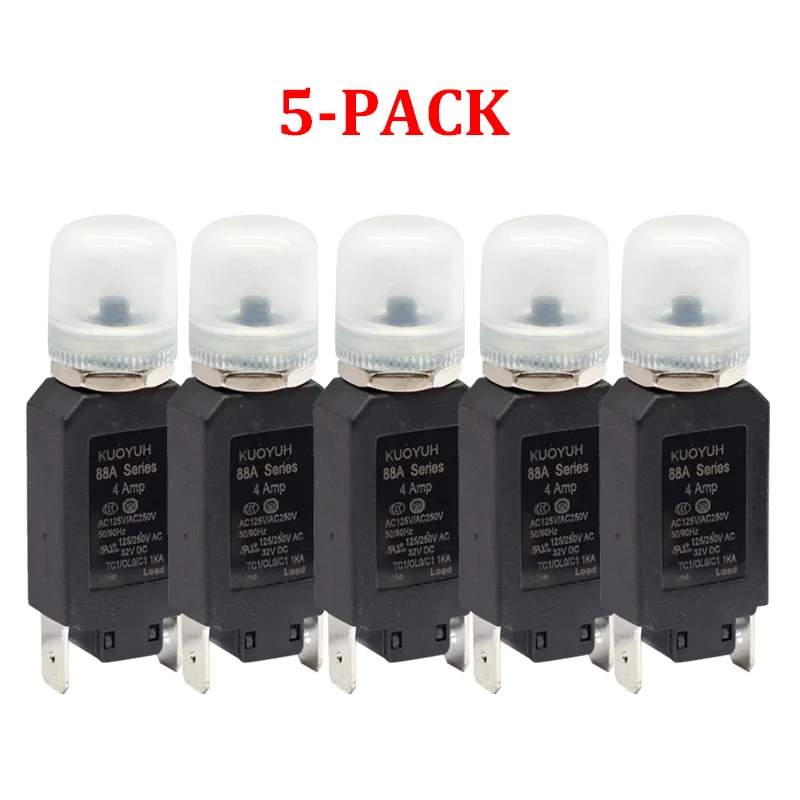 

5PCS KUOYUH 88A 3A 4A 5A 6A7A8A10A12A14A15A16A Overload Protector Circuit Breaker button Switch Mount 32V DC Overload Switch