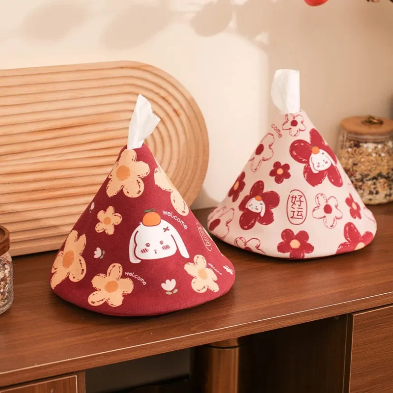 Discount Creative Tissue Boxes Rice Grain Velvet Conical Volume Storage Box Living Room Study Girl Heart Handkerchief Box Car