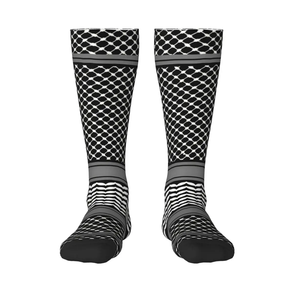 Palestinian Keffiyeh Black And White Socks Autumn Stockings Retro Couple Quality Socks Graphic Running Sports Anti-Slip Socks