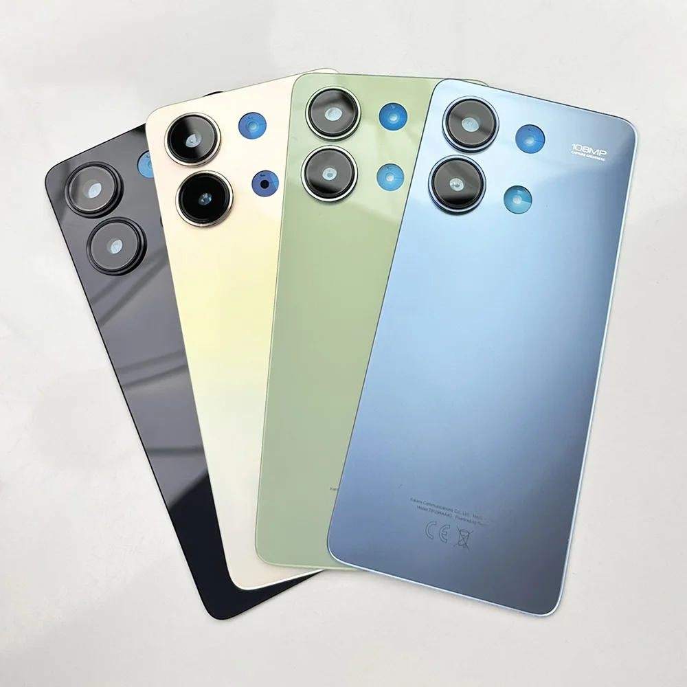 For Xiaomi Redmi Note 13 4G ack Door Replacement Battery Case, Rear Housing Cover +Adhesive +Camera Lens