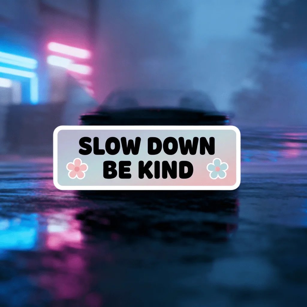 

Виниловая наклейка с цитатой «Slow Down Be Kind» в пастельных тонах, водонепроницаемая, с цветочным узором, для окна автомобиля и бампера