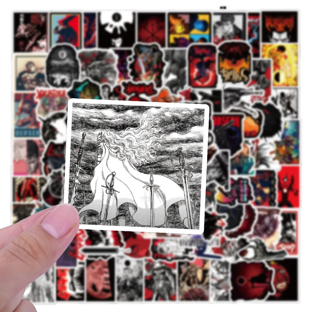 100PCS Comics Berserk Stickers Guts Griffith  Aesthetic Berserk Decals for Laptop Phone Scrapbook Luggage Decorative Sticker view 4
