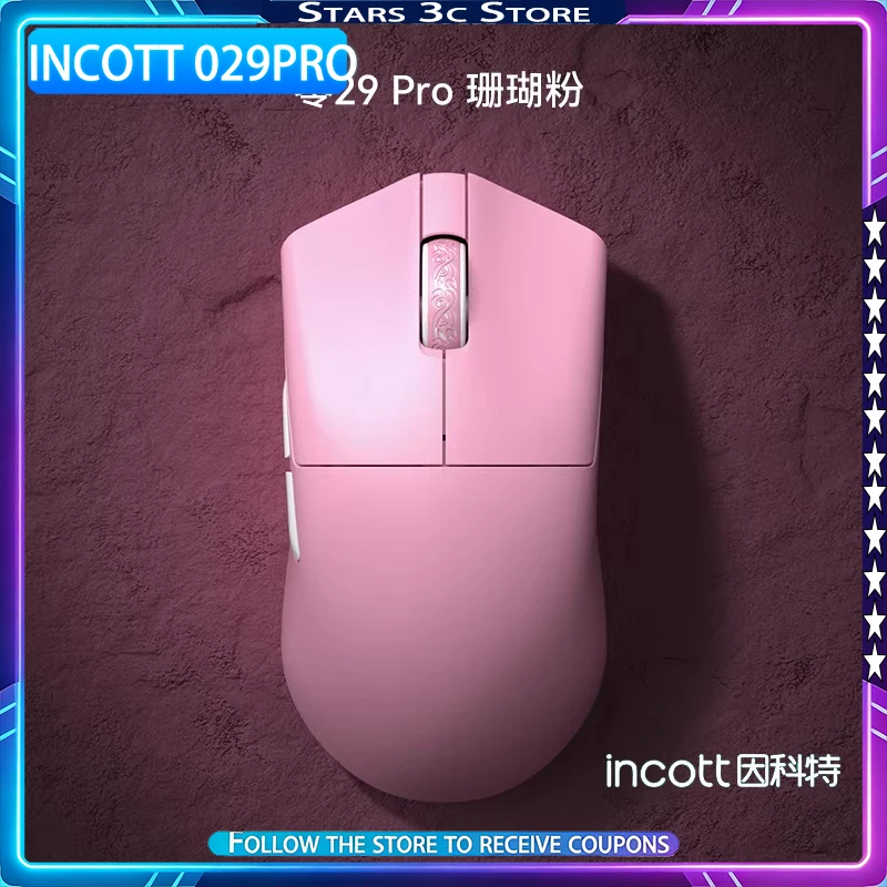Incott 029 Pro Gaming Mouse PAW3395/3950 Wireless Tri Mode Lightweight Ergonomics Gasket Structure Low Latency Gaming Mouse