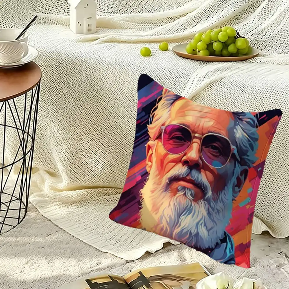 Cartoon Bearded Dudes Pillow Case Sofa Living Room for Bedroom Headboard Backrest Cushion Square Nap Time