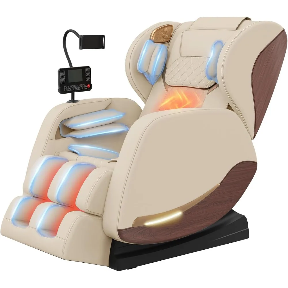 2025 Massage Chair, Massage Chairs Full Body and Recliner with 10 Fixed Points, Zero Gravity, Wood Grain Leather, Foot Massage,