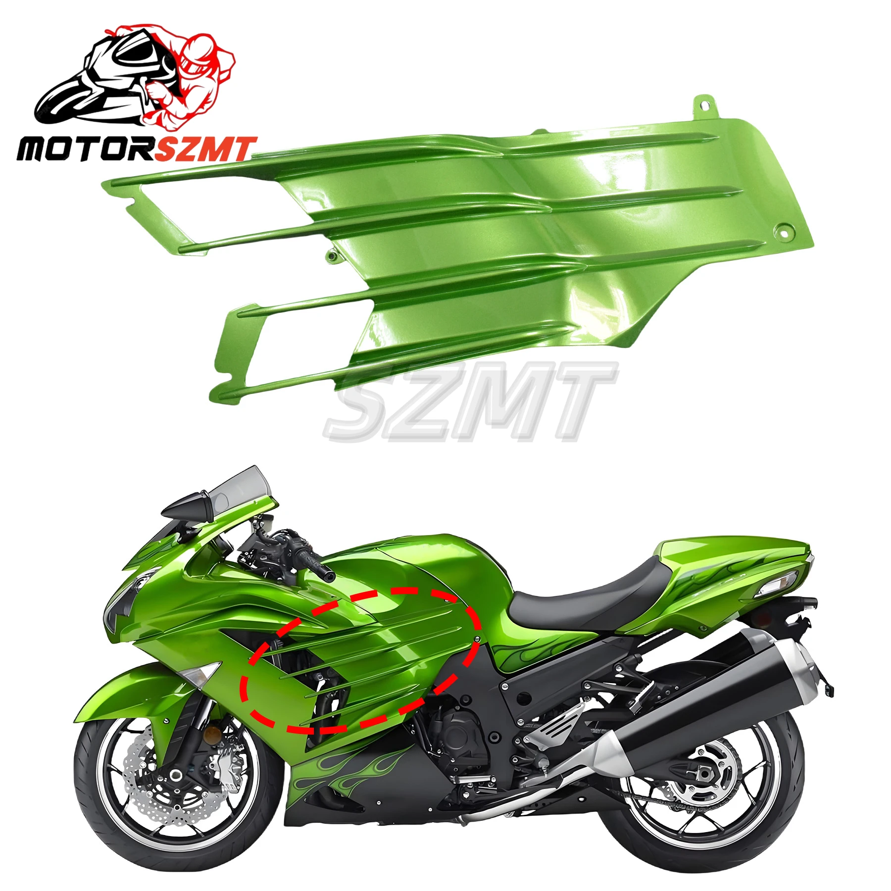 Motorcycle Air Duct Cove Case Upper Cowling Front Fairing Fit for Kawasaki ZZR 1400 ZX 14R  2012 2013 2014 2015 2016 2017 -2020