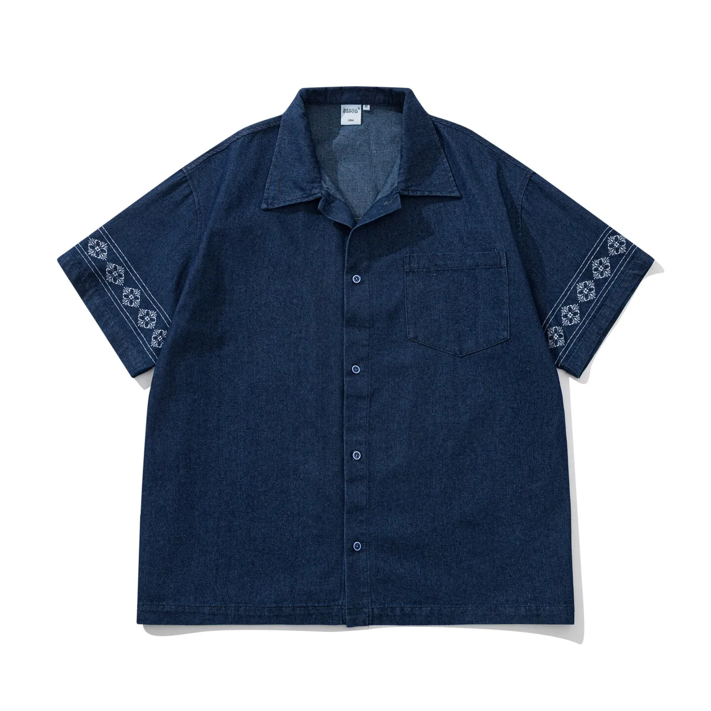 

Summer Retro Ethnic Style Cuban Collar Short Sleeved Shirt for Men Summer Beach Vacation Loose Fitting Shirts