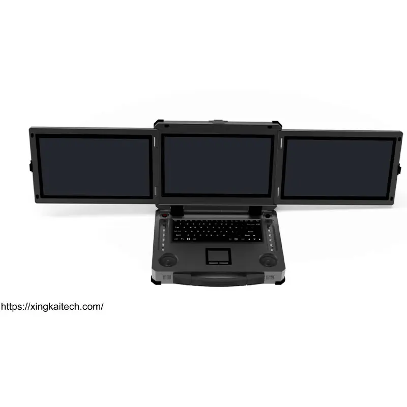 VTOL Fixed Wing Drone Ground Control Station Durable Three Display Integrated Laptop Remote Control UAV Control Station System