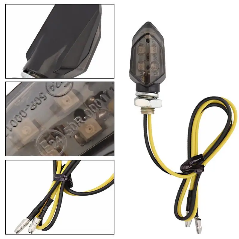 

Compact LED Motorcycle Turn Signal Light: High Luminosity, Amber Indicator, Universal Fit