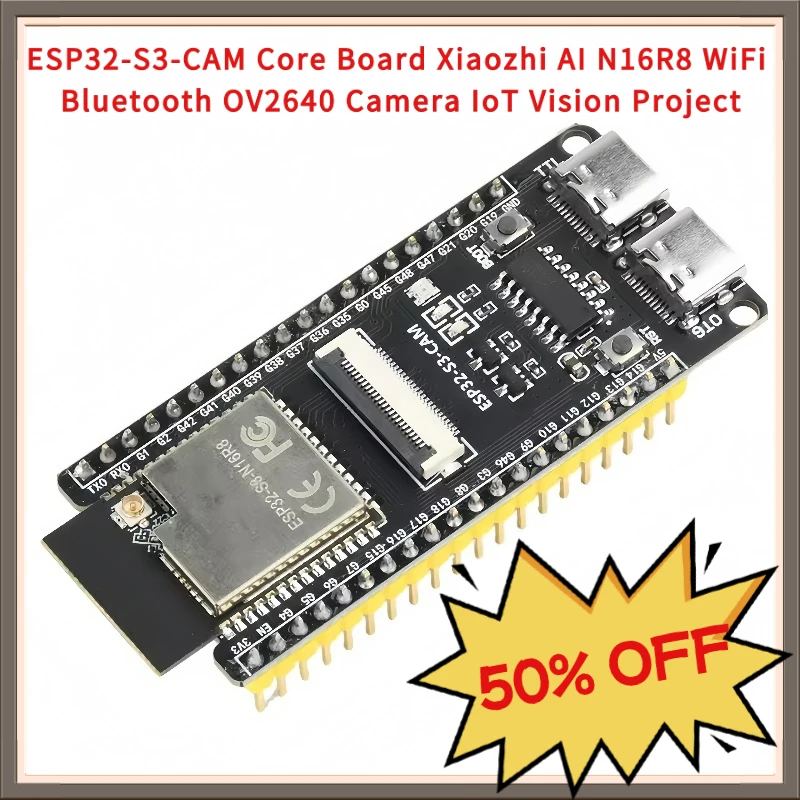 ESP32-S3-CAM Core Board Xiaozhi AI N16R8 WiFi Bluetooth OV2640 Camera IoT Vision Project