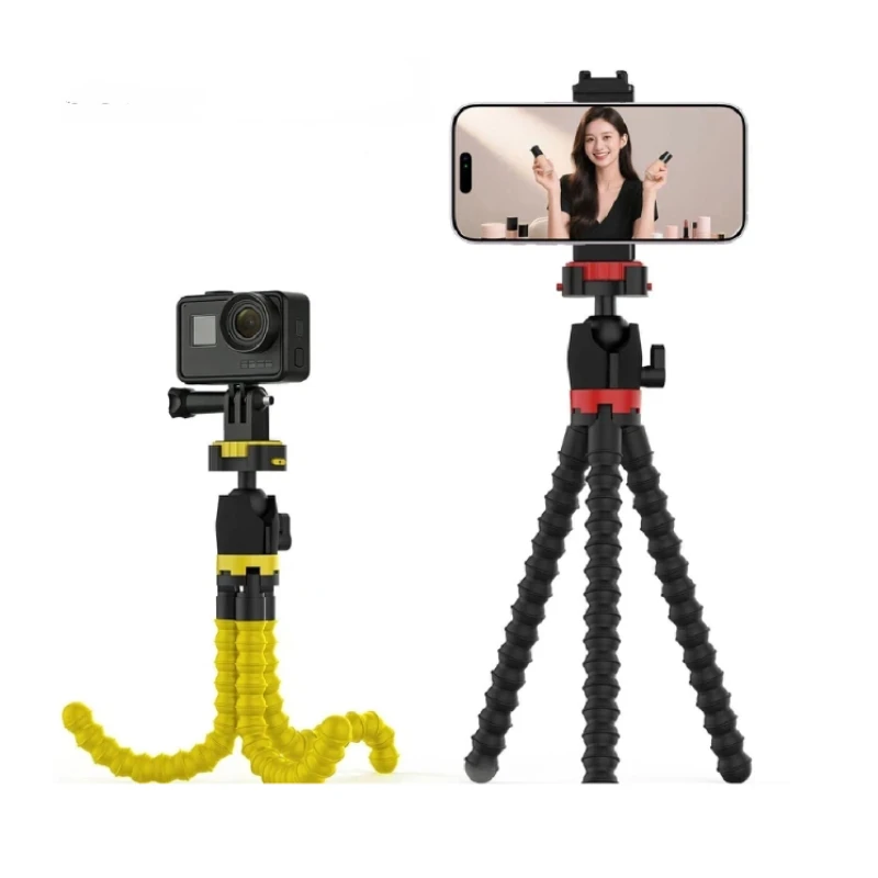 Generic Octopus Tripod Portable Flexible Selfie Stand Compatible For Action Camera Smartphone Photography Desktop Live Streaming
