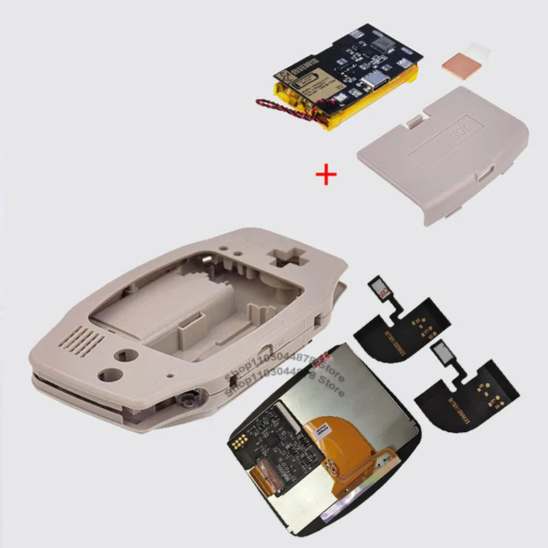 IPS V4 Pre-gelamineerde scherm LCD-schaalsets 1800mAh ingebouwde lithium batterij met Type C oplaadpoort batterijdeksel voor GBA