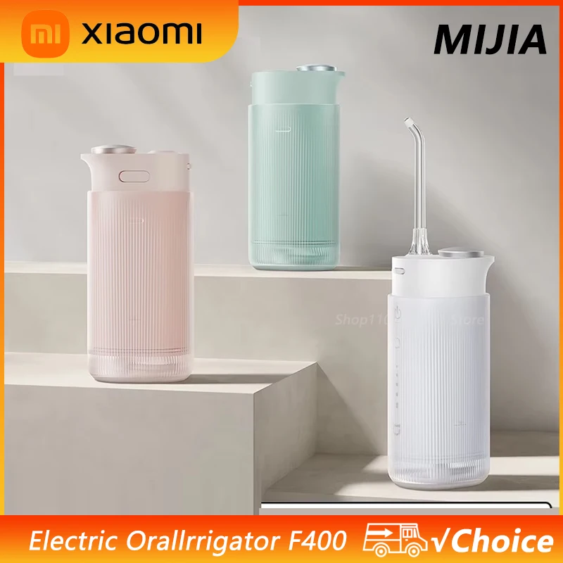 XIAOMI MIJIA المحمولة عن طريق الفم الري F400 4 وضع 200 مللي خزان المياه 1700 الوقت/م رذاذ الماء قابل للسحب الري Flosser اختيار Jet