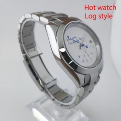 NH35 Hot Watch 36mm/39mm Who cares im already late Watch No Logo Blue Text Dial Sapphire Crystal Glass NH35 Automatic Movement