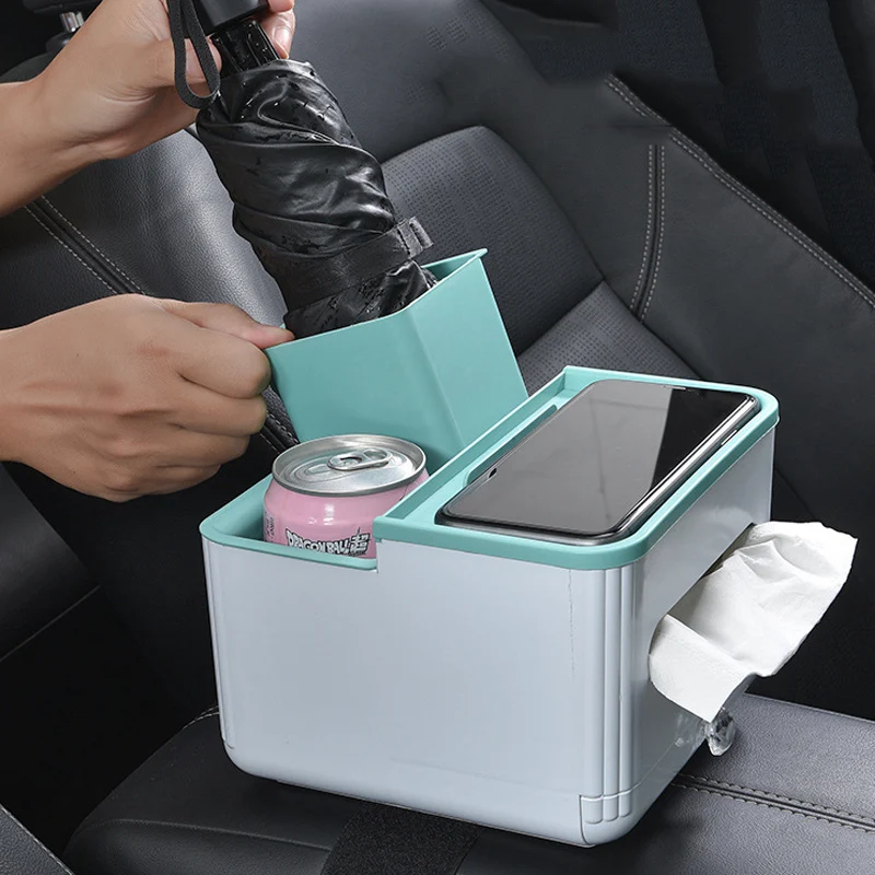 

Multi-function Detachable Car Tissue Box Storage Holder Car Interior Armrest Cup Holder Car Organizer Auto Stowing Tidying Box