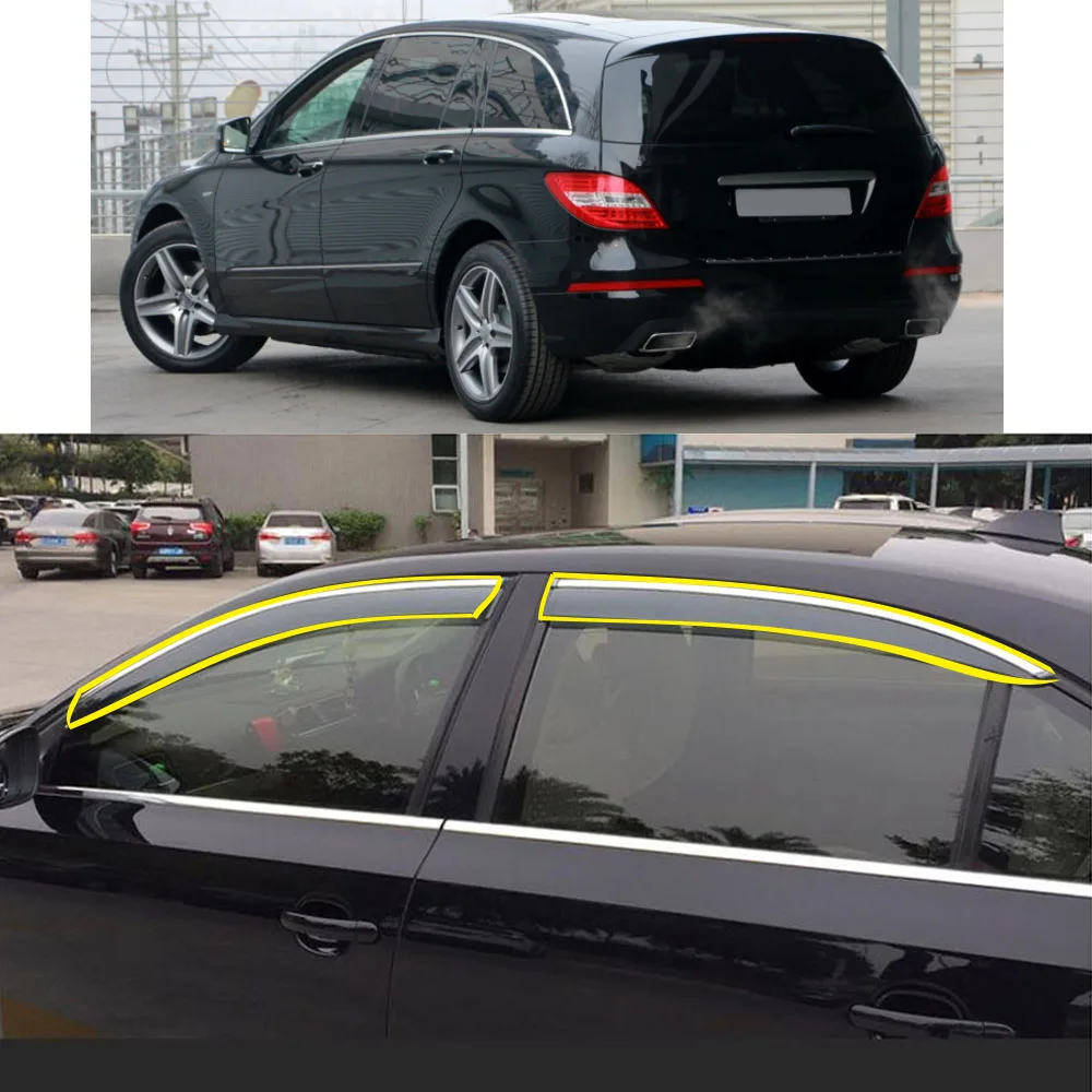 ملصق زجاج النافذة حاجب الرياح المطر/الشمس الحرس لمرسيدس بنز R-Class R500 R350 R300 2008 2009 2010 2011 2012 2013 2014-2017