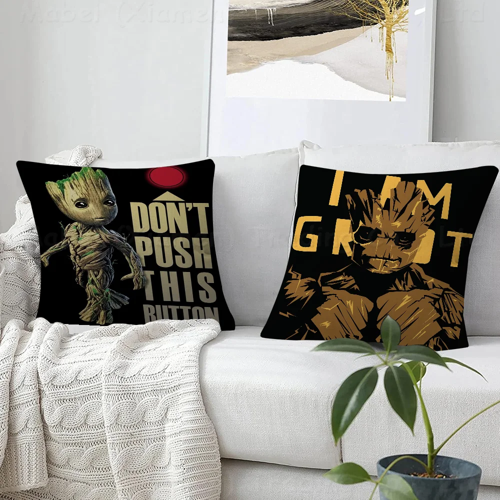 Cartoon Groot Guardians Of The GalaxyCushion Cover Pillowcase Upholstery Sofa Throw Pillow Home Decor Pillowcas