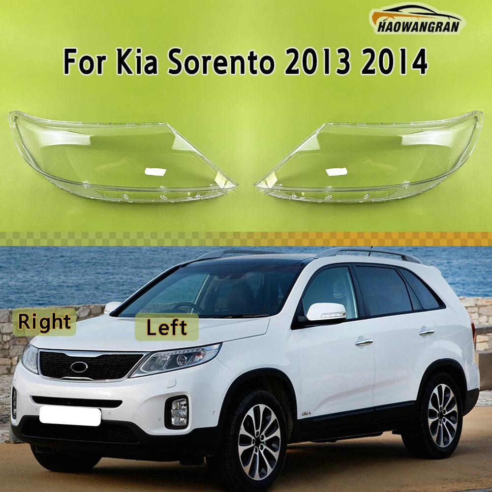 

For Kia Sorento 2013 2014 Headlamp Cover Shade Headlight Transparent Lens Lamp Shell Masks Plexiglass Replace Original Lampshade