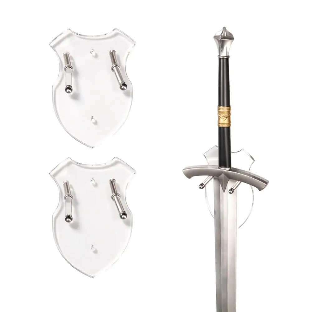 Acrylic Swords Wall Mount Rack, Vertical Space Saving Holder, Easy Installation Axes Display Stand for Game Room And Office