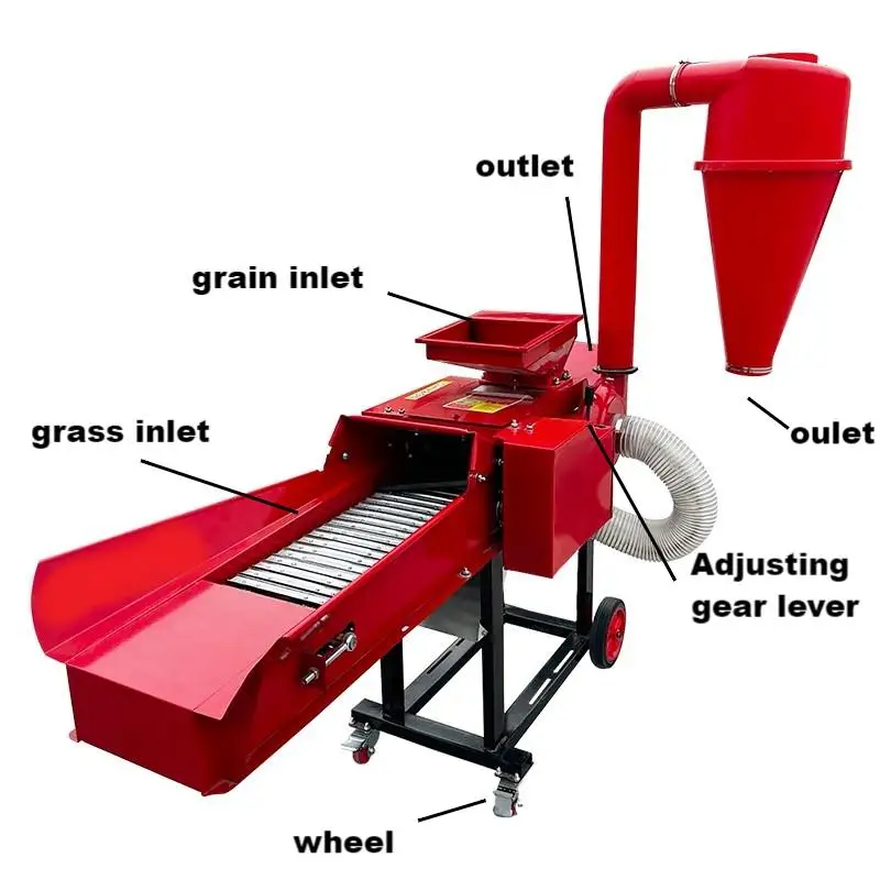 Newest Agriculture Chaff Cutter Powder Silage Machine Farm Crushing and Kneading Straw Chaff Cutter Provided Poultry Farm Cob