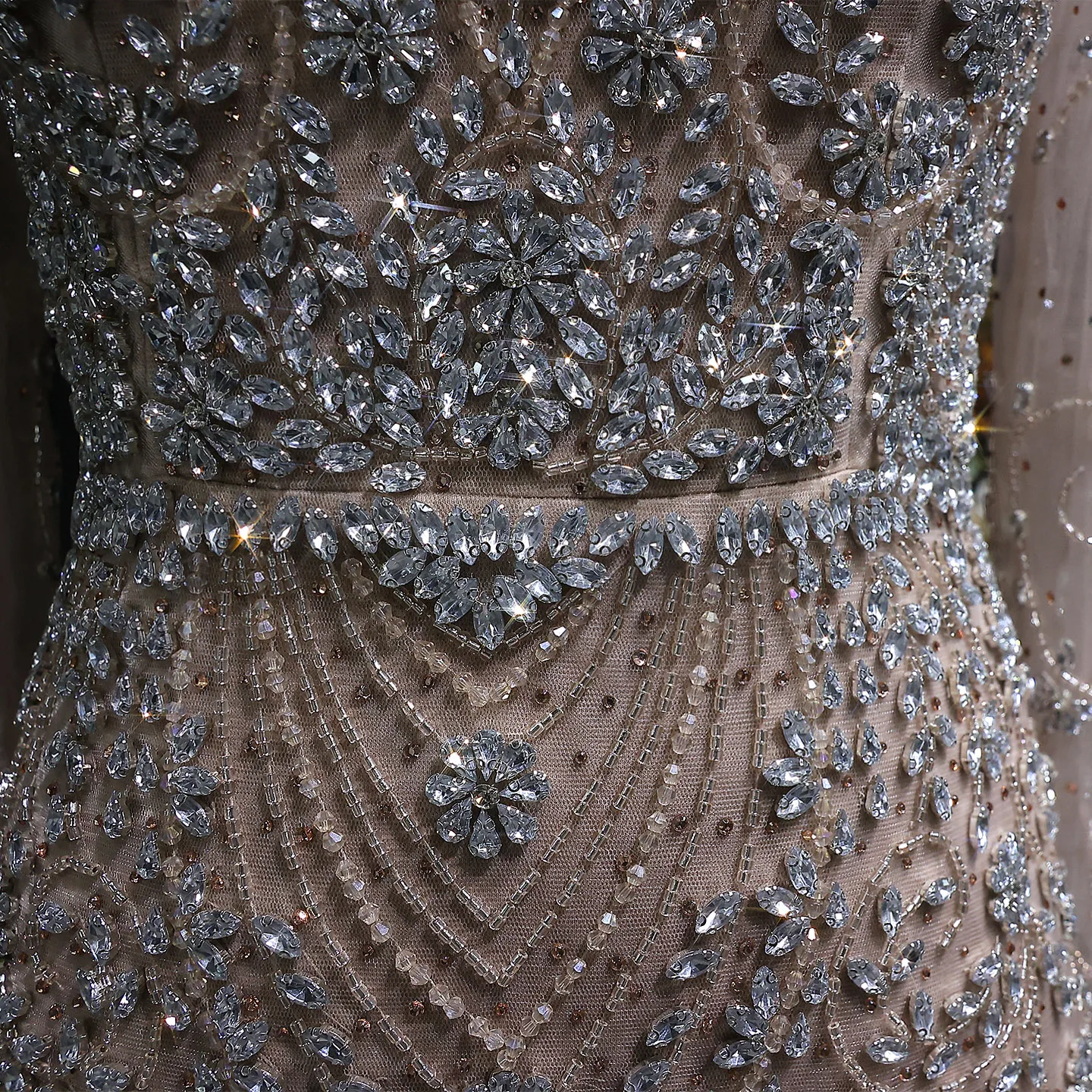 Sharon Said Luxuriöses Arabisches Dubai Rosa Meerjungfrauenkleid mit Langen Ärmeln, Perlenbesetztes Formelles Abendkleid für Hochzeit, Party, Ball, SS181 Maßanfertigung – Detail 24