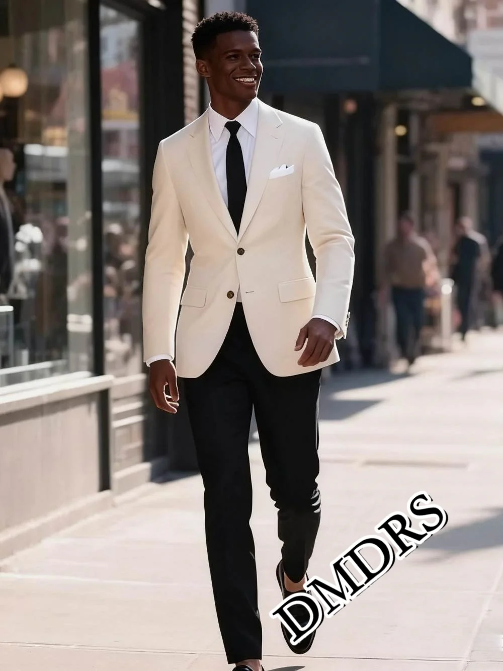 

DMDRS Formal Classic Double-Breasted Men's Suit Set For Wedding Elegant Business Men's Suit Set Stylish Office Men's Suit Set
