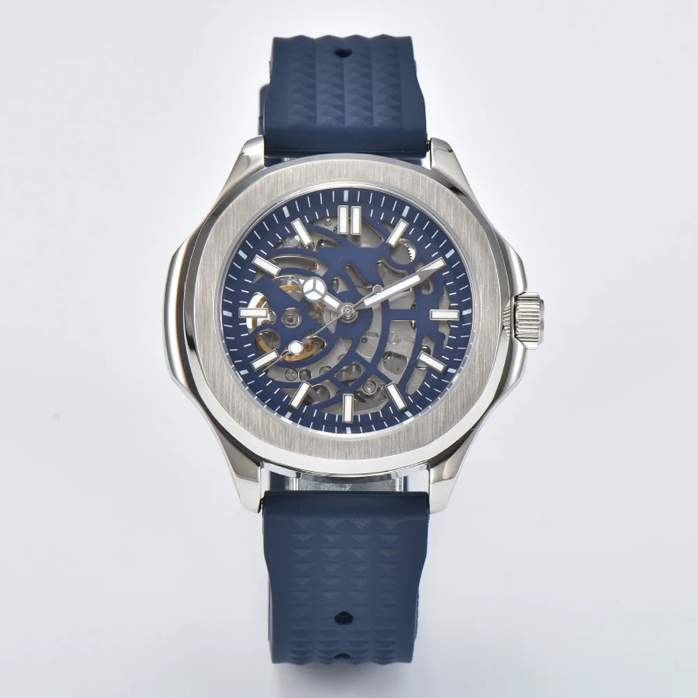 

NH70 Watch 39.5mm NEW Fashion Hollow-out Skeleton Men's Wrist Watch Automatic Mechanical Waterproof Sapphire NH70 Movement Watch