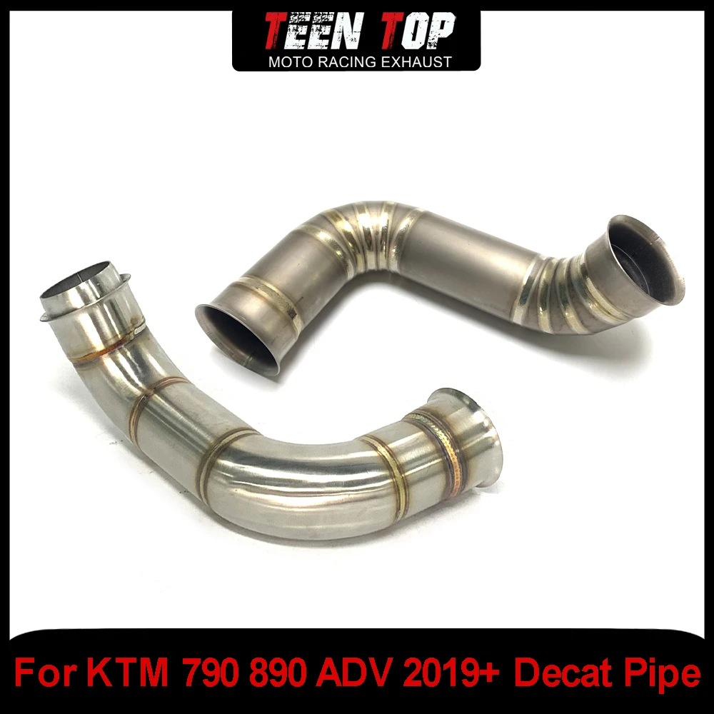 Moto Exhaust Middle Link Pipe Slip on For KTM 790 890 ADV Decat Pipe Exhaust Elbow 790 ADVENTURE 2019+ Steel Connection Pipe