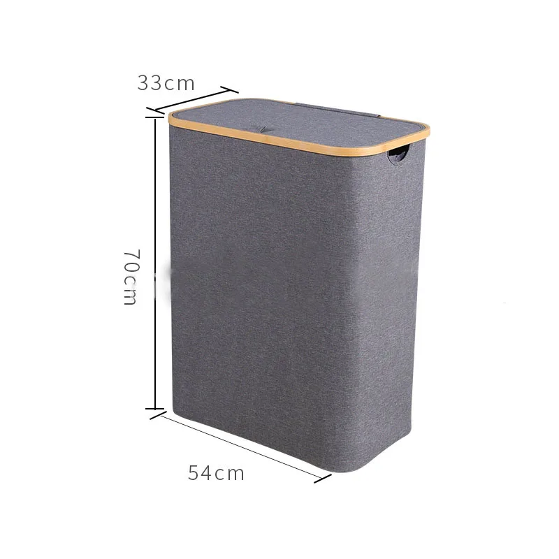 double Laundry Hamper with Lid Divided Laundry Hamper with Removable Bag 2 Section Dirty Clothes Basket with Handle for Bathroom