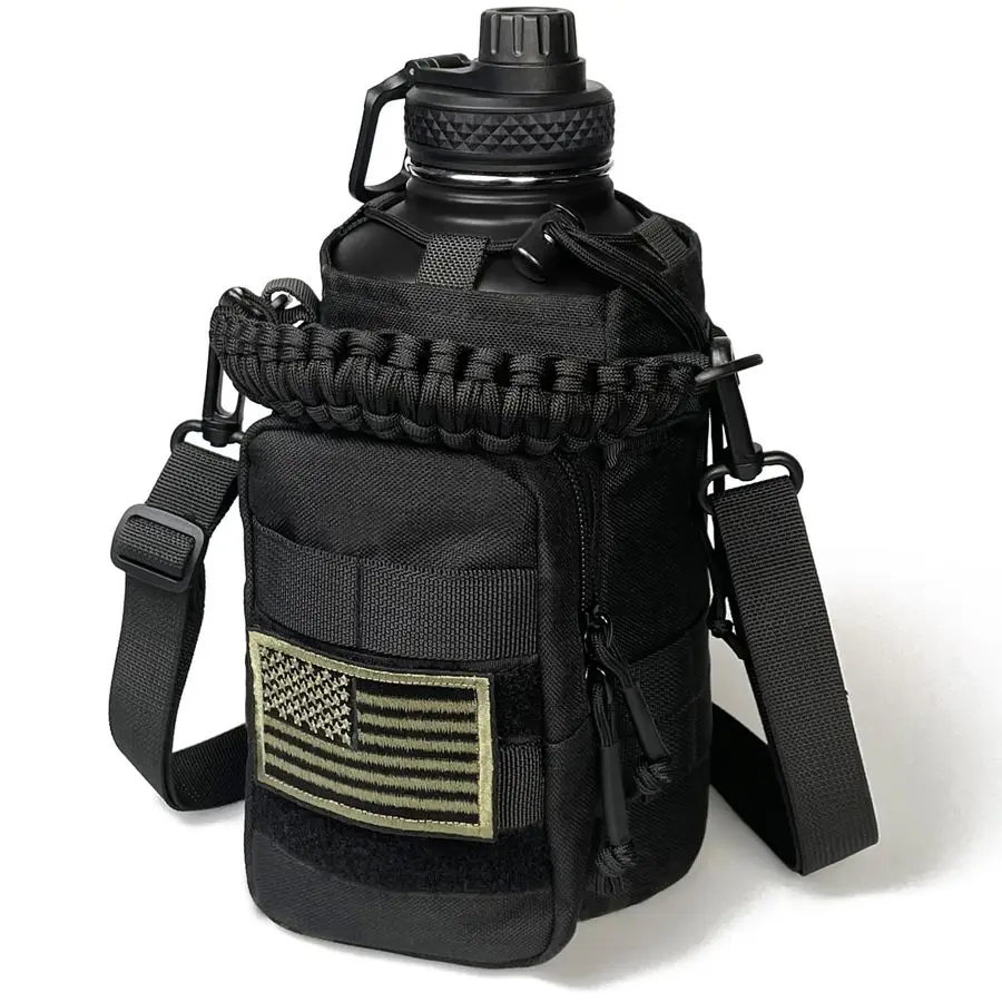 

Oz Water Bottle with Sleeve Half Gallon Big Insulated Water Jug with Strap Stainless Steel Gym Water Bottles for Men Sports Work