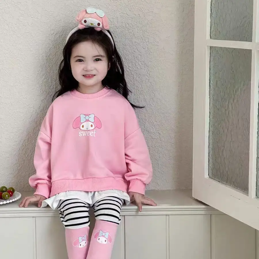 

Girl Clothes Set Autumn Kid Sweatshirts Pullover Cute Hello Kitty Top&leggings Pants 2pcs Suit Children Sweet Tracksuits Outfits