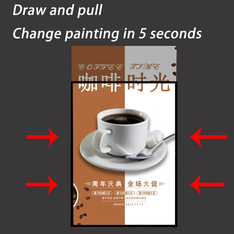 Ультратонкий рекламный светодиодный A3A4 магазина, лайтбокс с ярким меню, доска для заказа, дизайн и производство ценового списка.