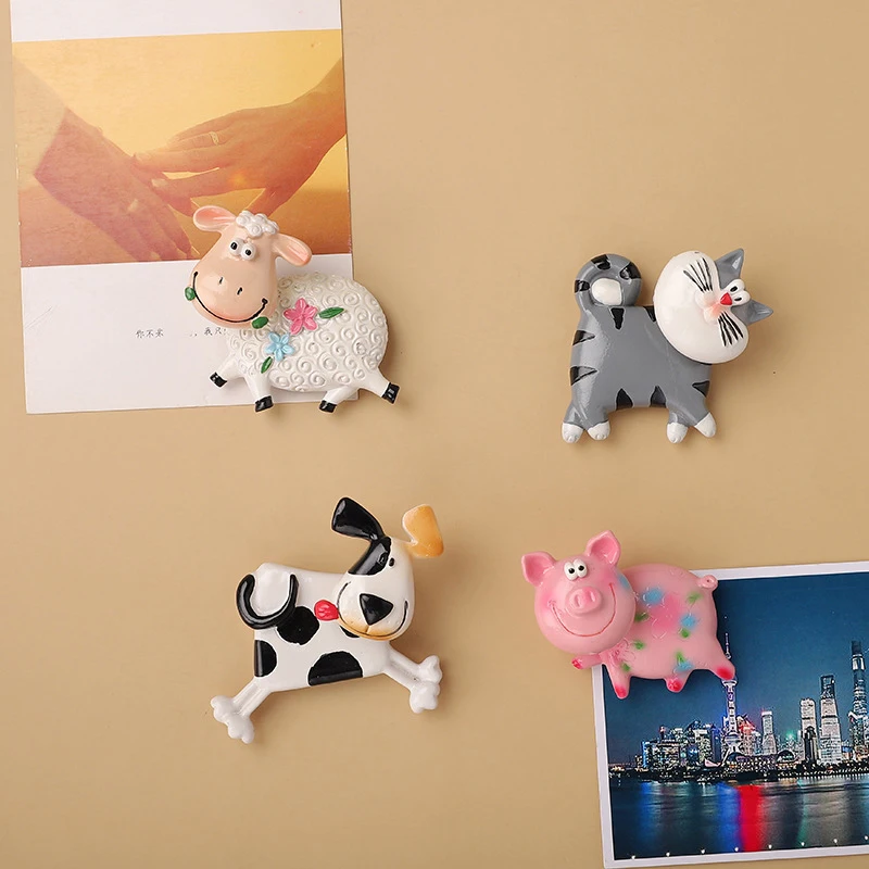 Cartoon Shaking Head Animal Refrigerator Magnet Message Board Resin Magnetic Sticker Refrigerator Decoration Photo Wall Toy Gift