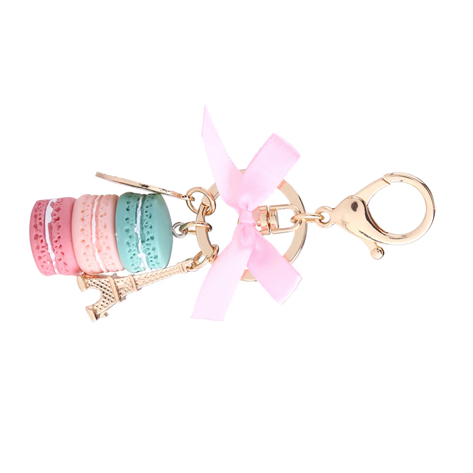 E9 Colorful Cute Macaroon Eiffel Tower Keychain Keyring Bag Pendant Car Charm Halloween Decoration