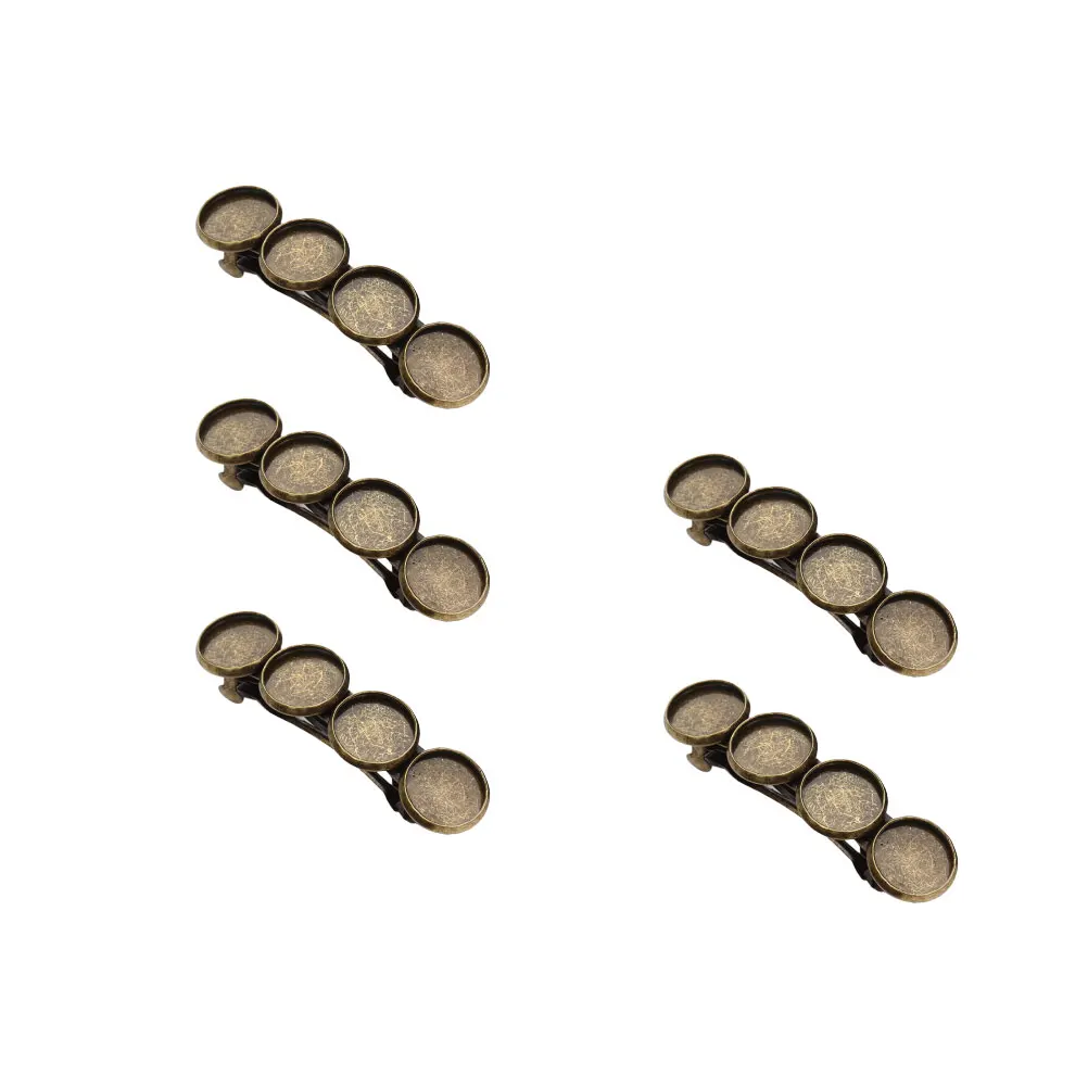 

5 Pcs 12mm Vintage Hair Clips for Women Styling Barrettes Accessories Unfinished Copper DIY Hairpin Lightweight Durable