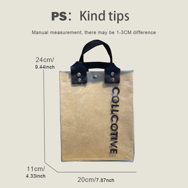 MEDIOW Transparent Kraft Paper Bags For Women Luxury Designer Handbags And Purses 2023 New In PVC Letter Decorate Shoulder Bag