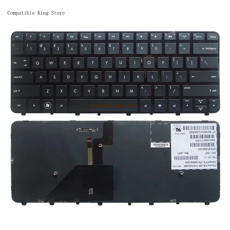 d Black Color US/RU Laptop Keyboard For HP Folio 13-1000 1015TU 1003xx 1020 2000