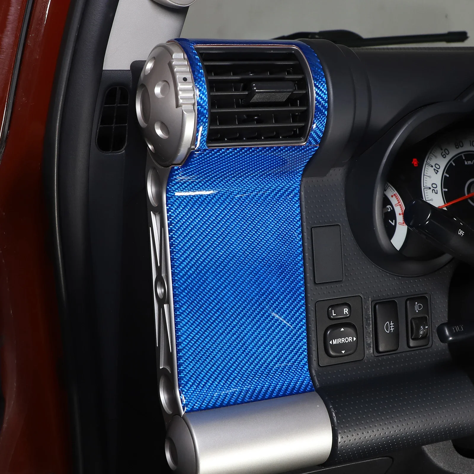 4Pcs For Toyota FJ cruiser soft carbon fiber car side air conditioner outlet frame decorative sticker car interior accessories