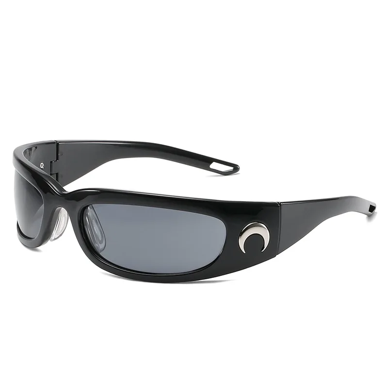 2026 New Moon Rectangular Sunglasses Women Man Vintage Outdoor Cycling Sports Hip Hop Punk Sun Glasses Y2k Glasses Goggles