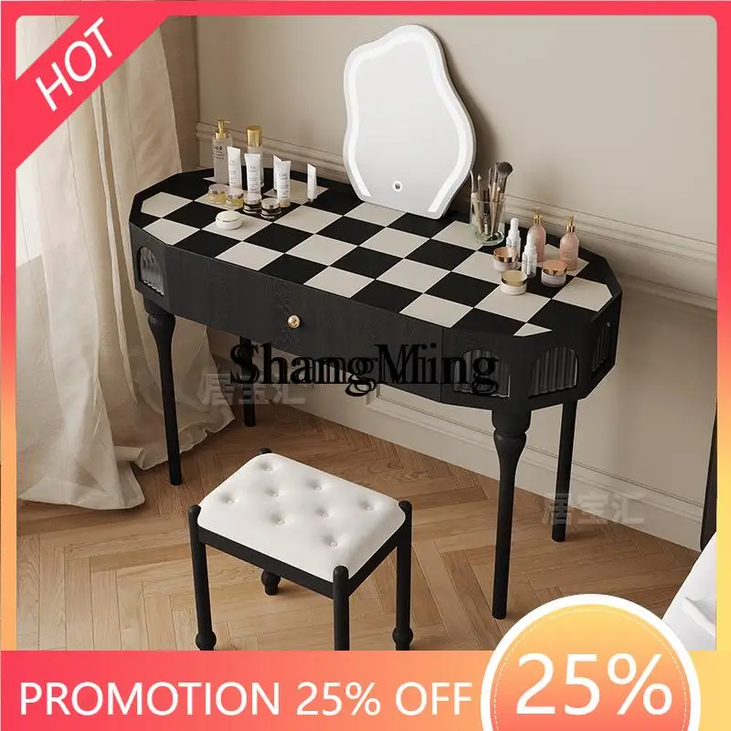 

ZYY high sense home dresser with mirror luxury black small apartment wood bedroom makeup table