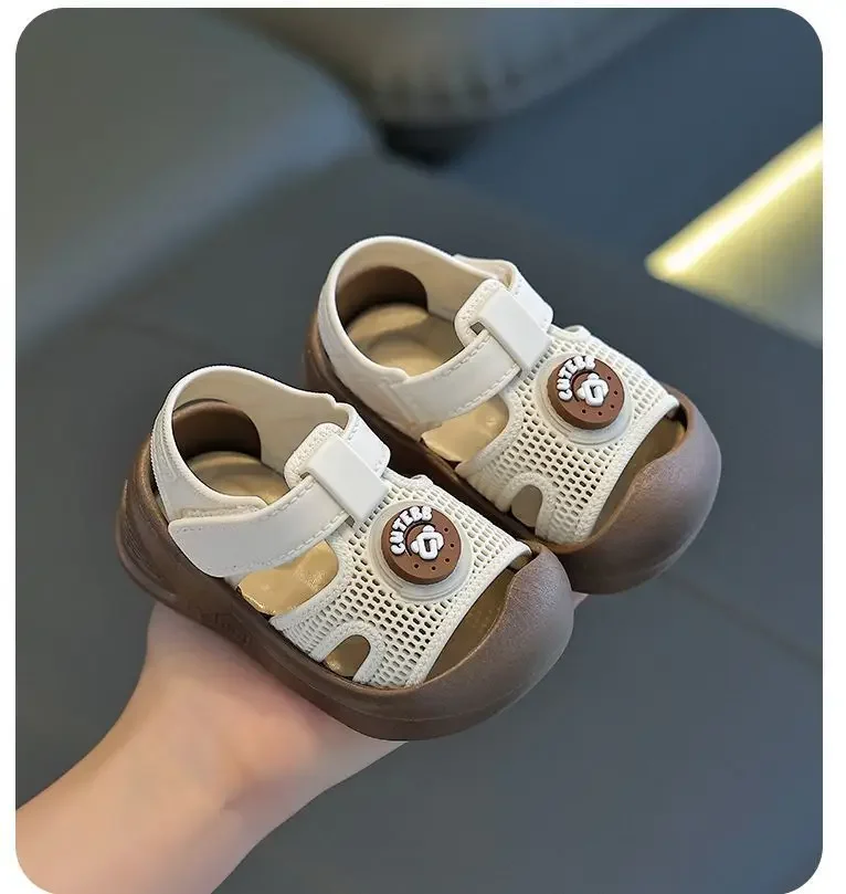 Sommer-Babyschuhe für Erste Schritte, Kleinkind-Sandalen mit Weicher Sohle, Atmungsaktiv, Geschlossene Zehen, Rutschfeste Kinderschuhe für Babymädchen – Detail 2