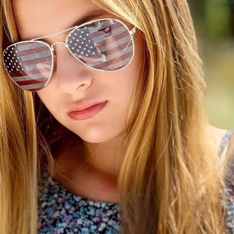 American Flag Sunglasses Men Women Holiday Eyewear USA Patriotic Party Glasses for 4th of July Independence Day 2024