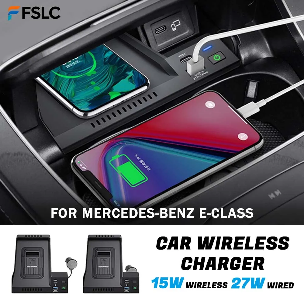 

⭐Genuine⭐ Car Wireless Charging Phone Charger For Mercedes-Benz E-Class W213 2016-2022 Cars Accessories 15W Fast